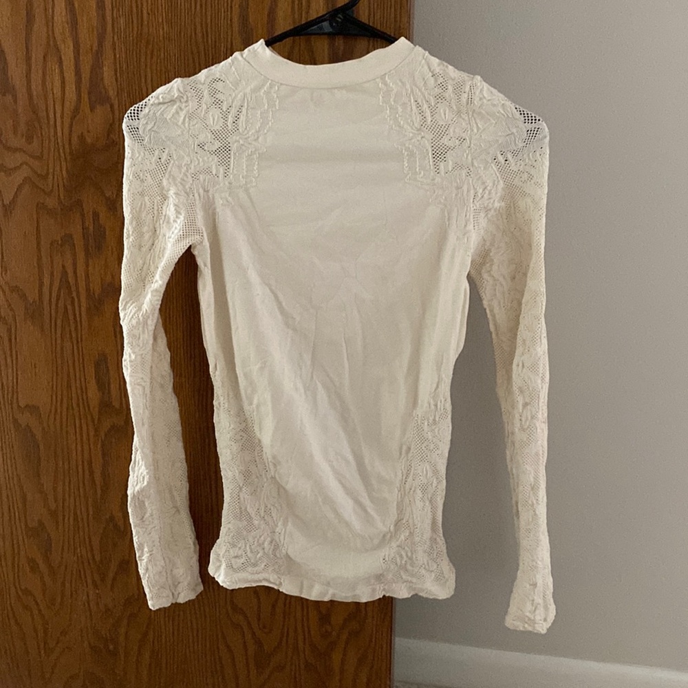 Free people lace sleeve fitted top
